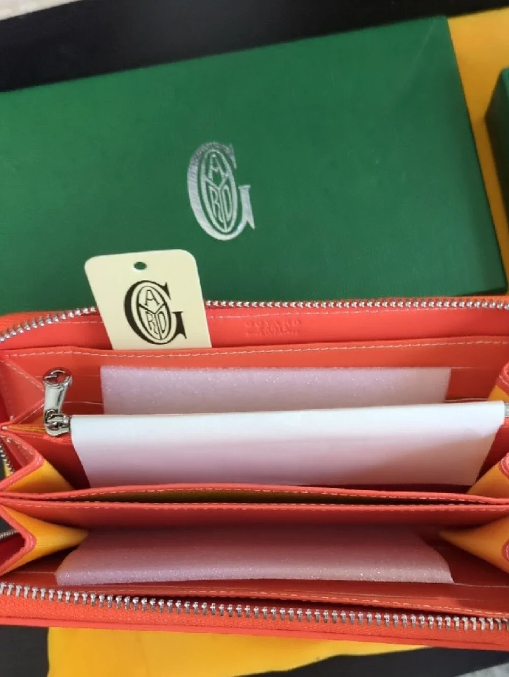 Orange and White Zip Wallet - Picture 4 of 4